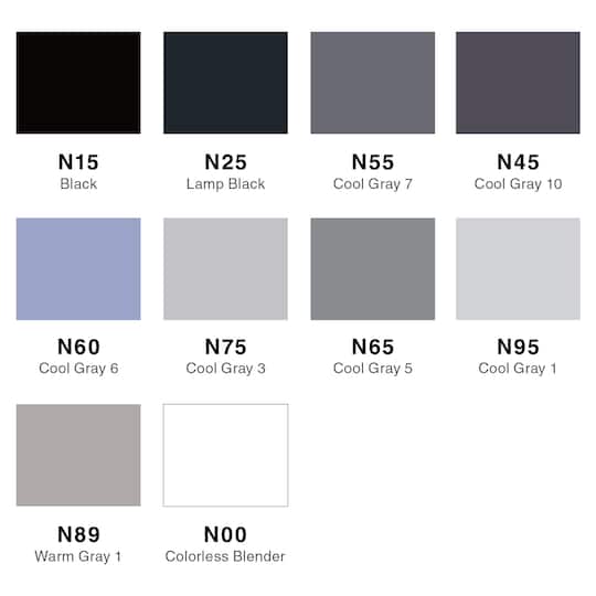 6 Packs: 10 ct. (60 total) Tombow Grayscale Palette Dual Brush Pen Set